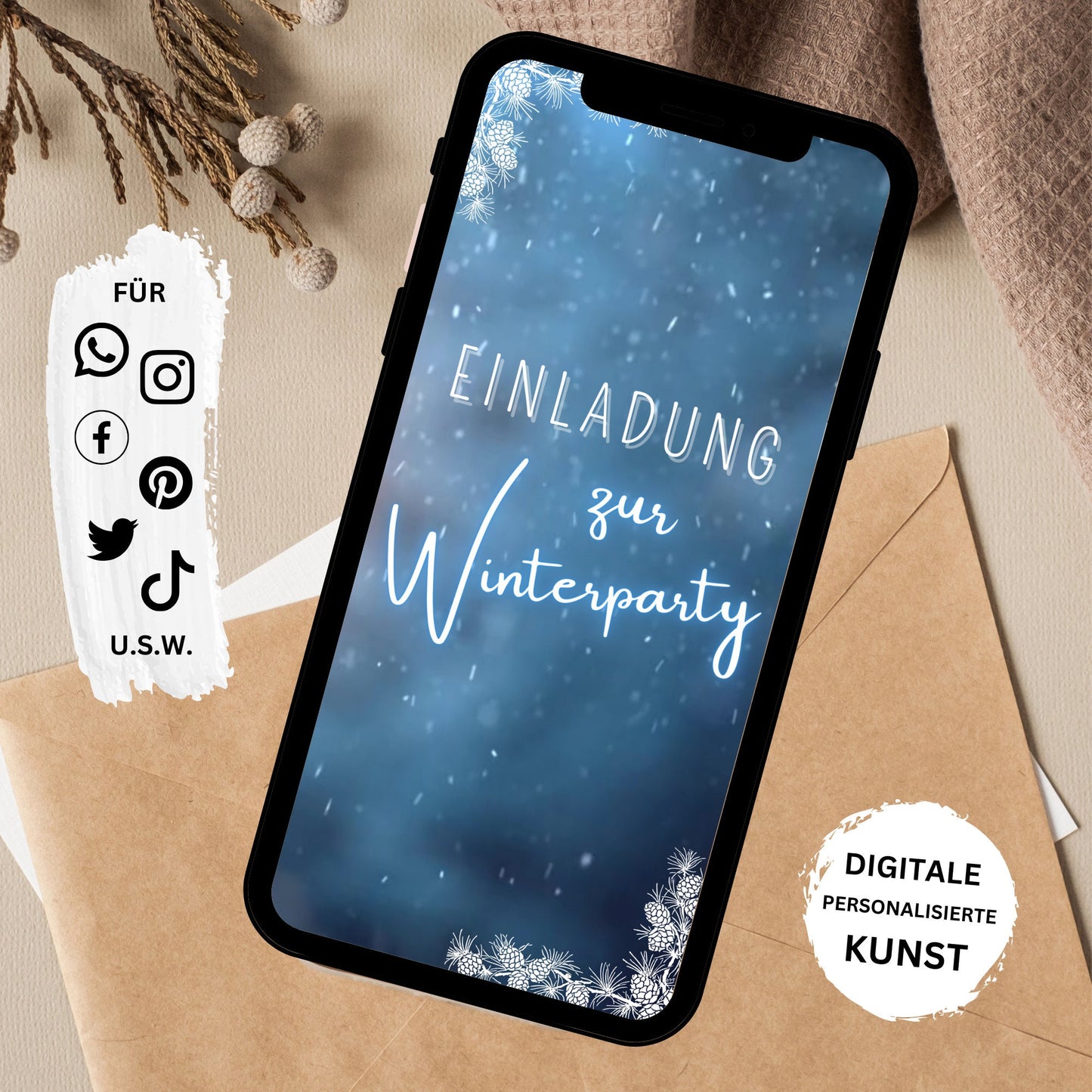 eCARD - Winter Geburtstagsparty Einladungskarte