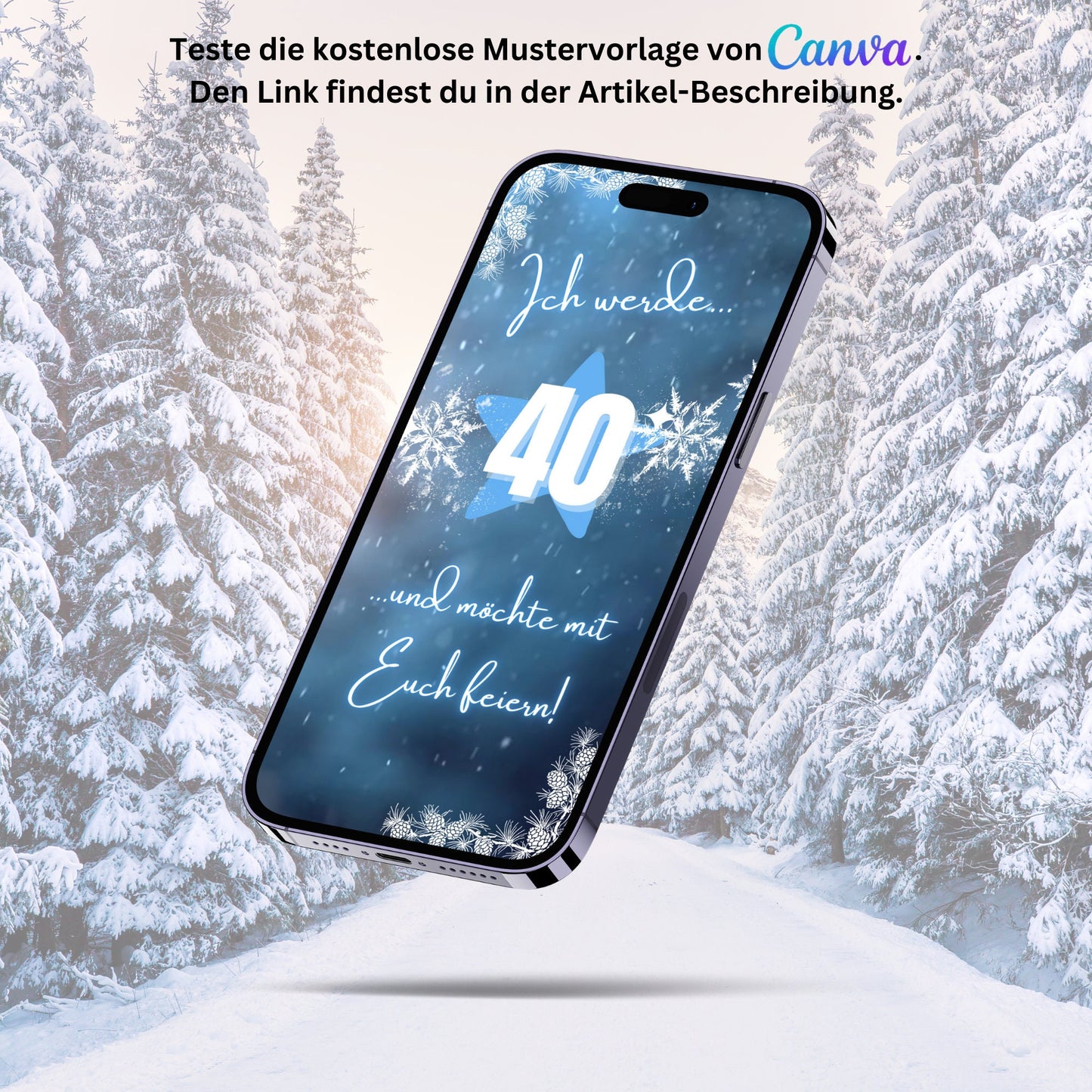 eCARD - Winter Geburtstagsparty Einladungskarte