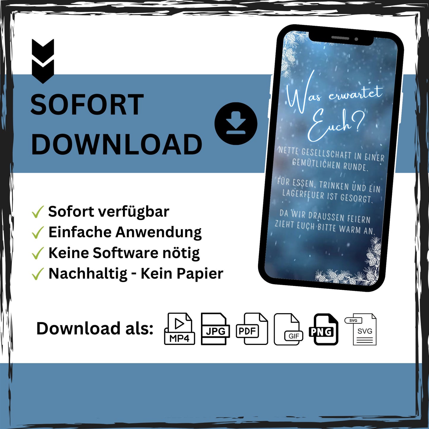 eCARD - Winter Geburtstagsparty Einladungskarte