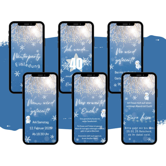 eCARD - Winter Geburtstagsparty Einladungskarte - eCARD4you