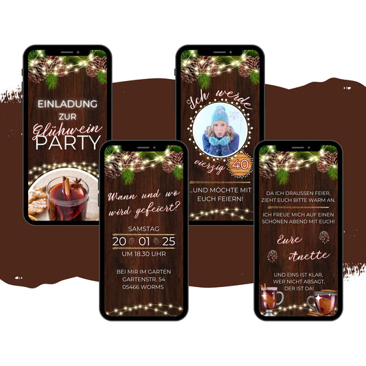 eCARD - Glühweinparty Glühweinfeier Einladungskarte - eCARD4you