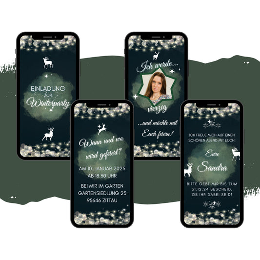 eCARD - Winter Geburtstagsparty Einladungskarte - eCARD4you