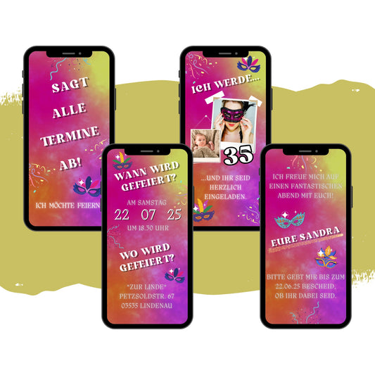 eCARD - Maskenparty Karneval Einladungskarte - eCARD4you