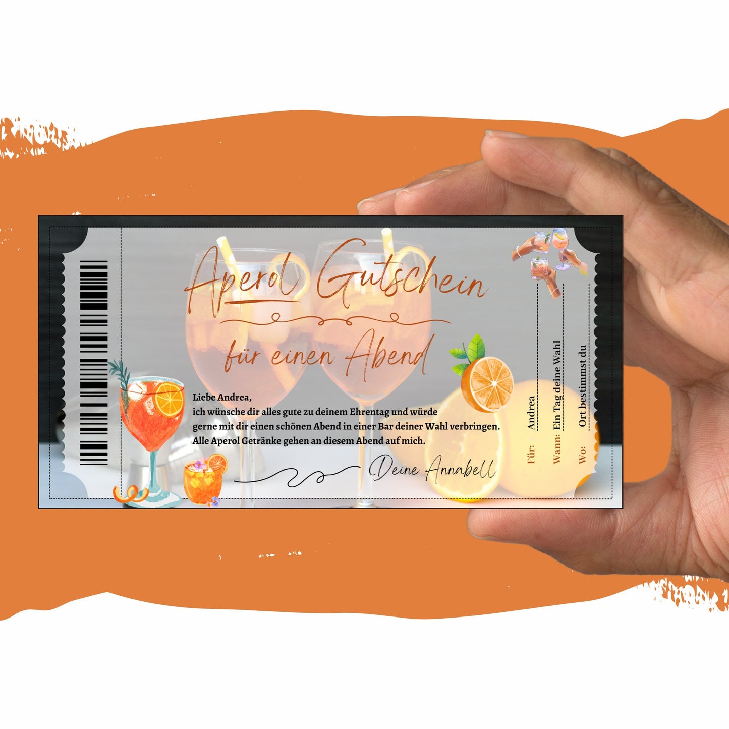 Gutschein - Aperol Cocktail Geschenkgutschein - eCARD4you