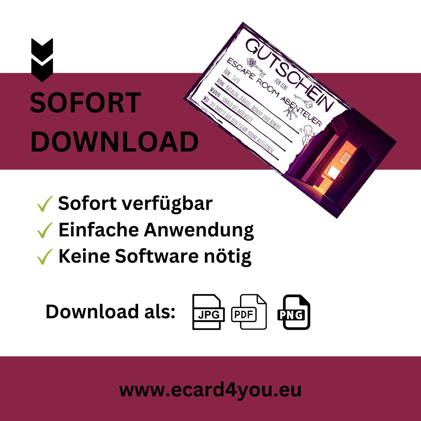 Gutschein - Escape Room Geschenkgutschein - eCARD4you