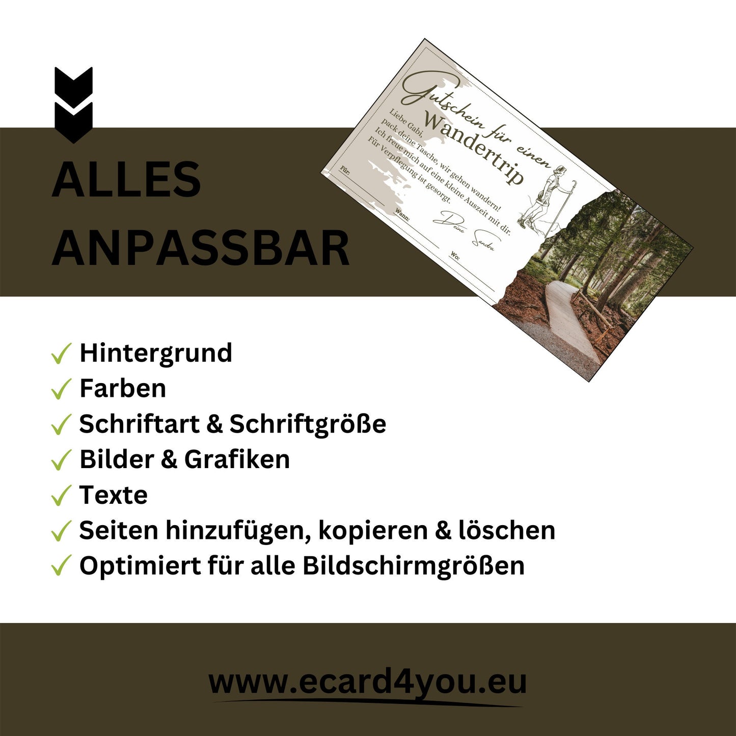 Gutschein - Wandern Wandertrip Ausflug Geschenkgutschein - eCARD4you