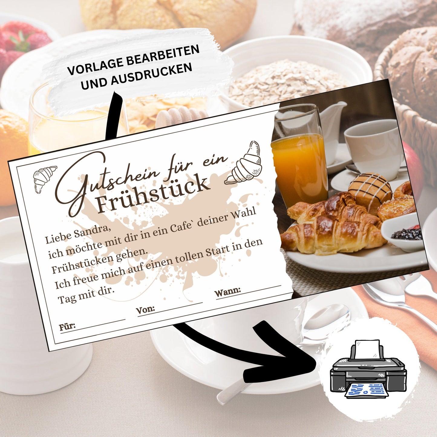 Gutschein - Frühstück Brunch Geschenkgutschein - eCARD4you