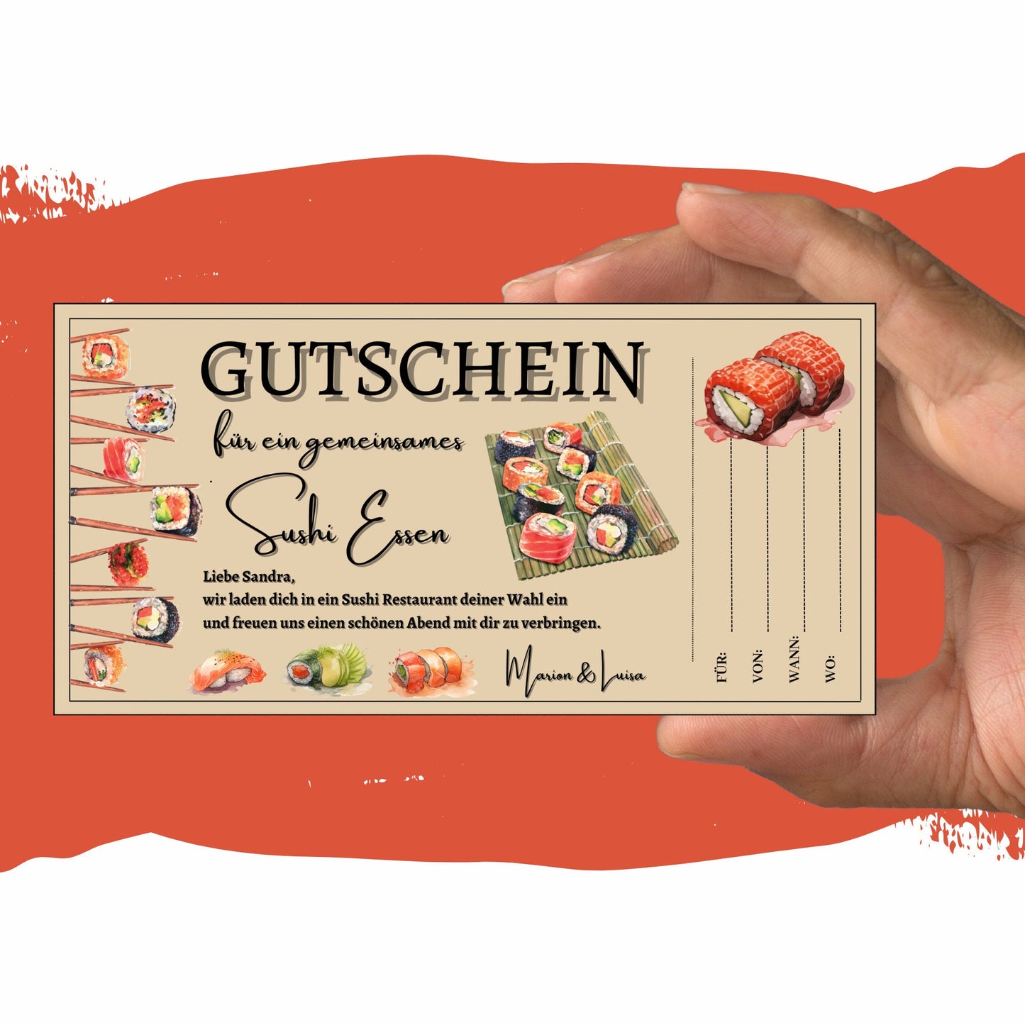 Gutschein - Sushi Essen Geschenkgutschein - eCARD4you