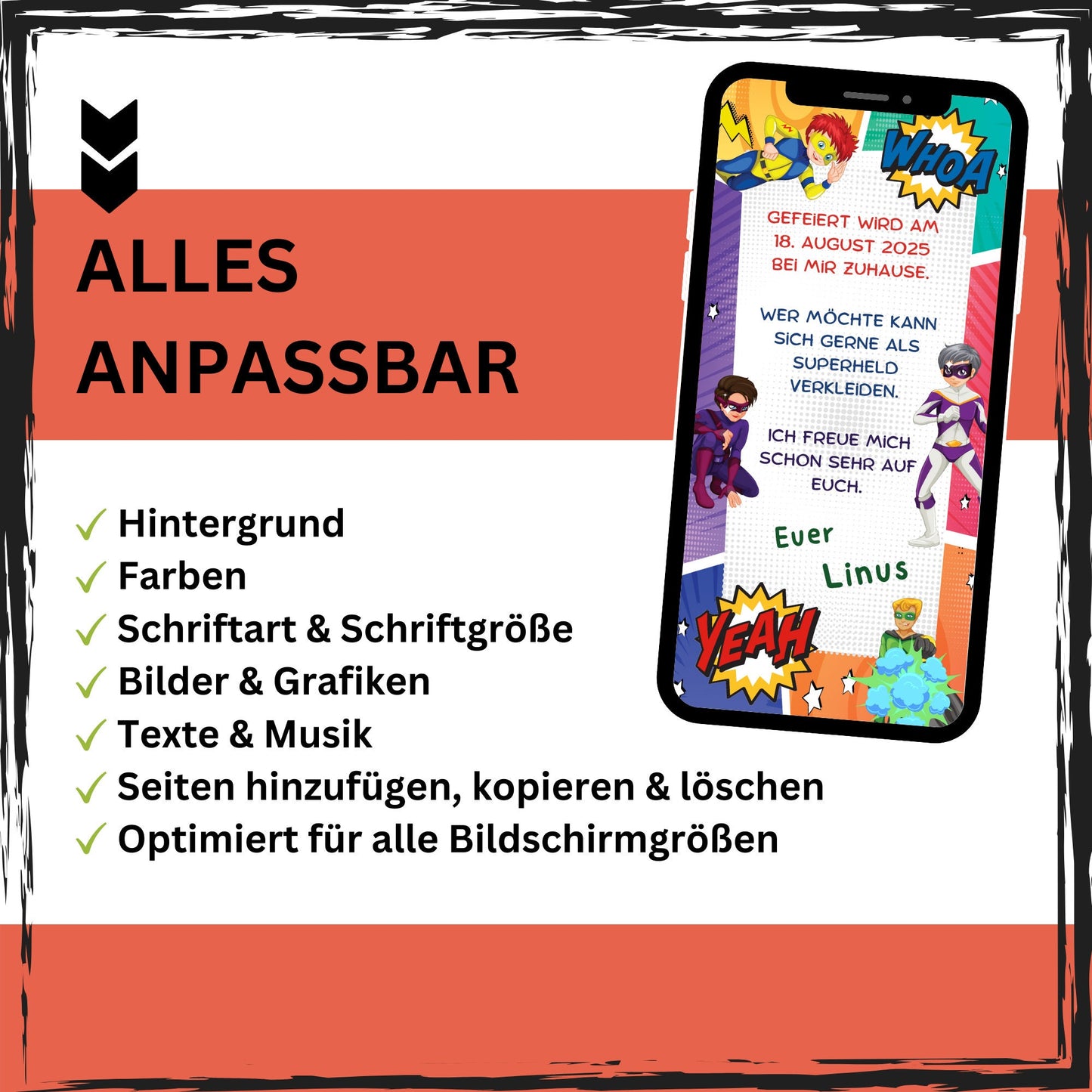 eCARD - Superhelden Einladung Kindergeburtstag - eCARD4you