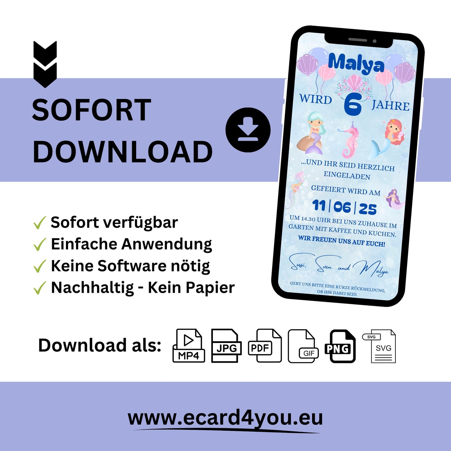 eCARD - Animierte Kindergeburtstags Party Einladungskarte - eCARD4you