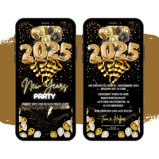 eCARD - Animierte Silvester Party Einladungskarte - eCARD4you