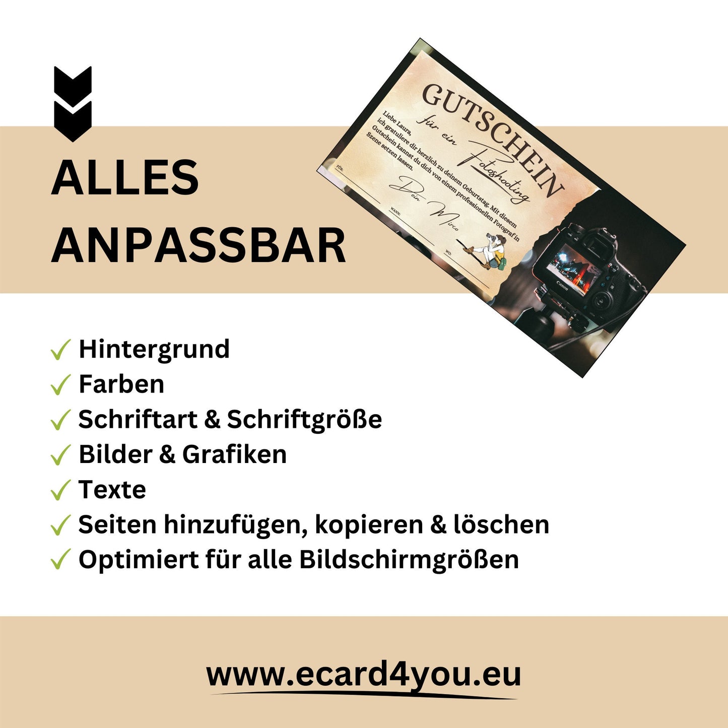Gutschein - Fotoshooting Geschenkgutschein Geburtstag - eCARD4you