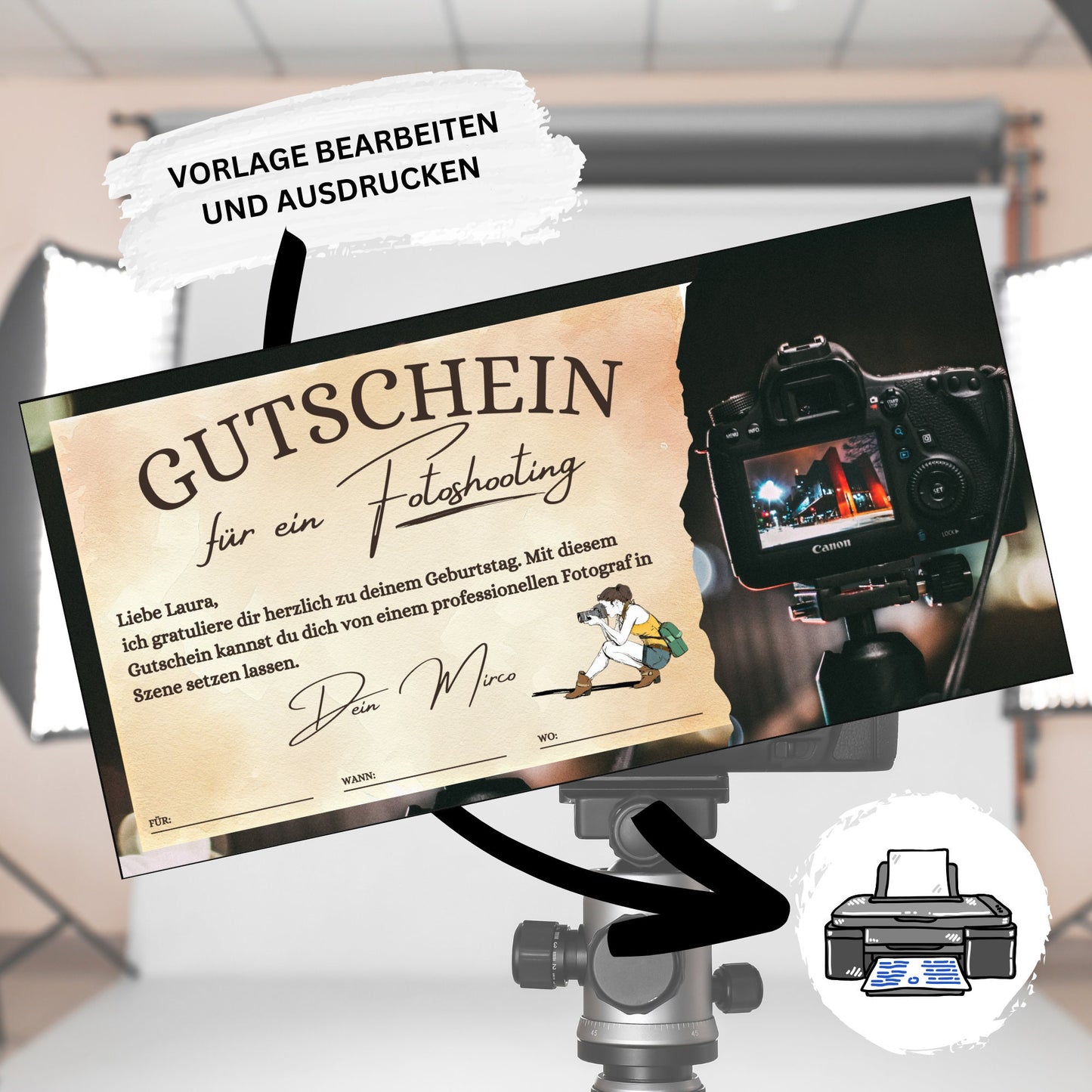 Gutschein - Fotoshooting Geschenkgutschein Geburtstag - eCARD4you