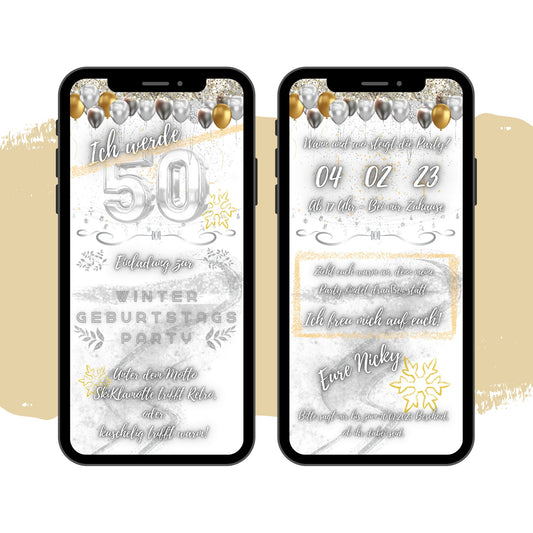 eCARD - Winter Geburtstagsparty Einladungskarte - eCARD4you
