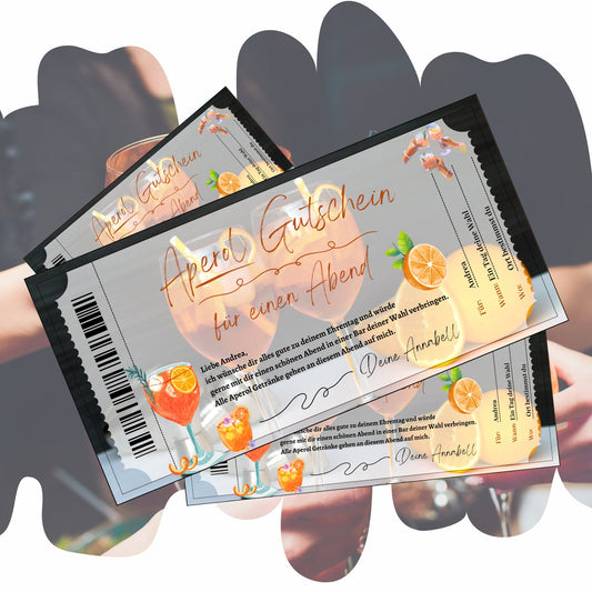 Gutschein - Aperol Cocktail Geschenkgutschein - eCARD4you
