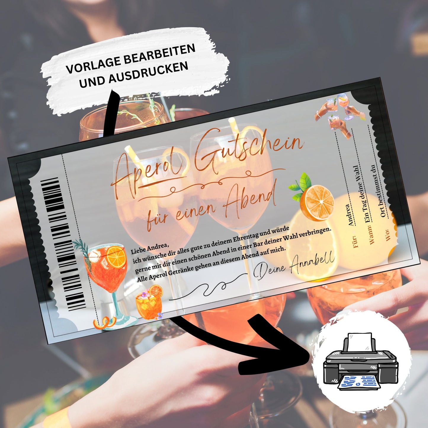 Gutschein - Aperol Cocktail Geschenkgutschein - eCARD4you
