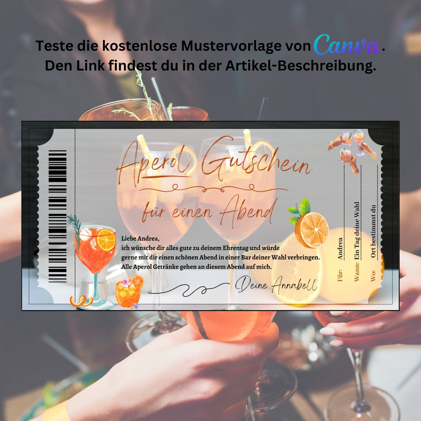 Gutschein - Aperol Cocktail Geschenkgutschein - eCARD4you