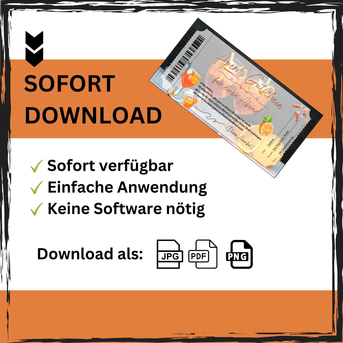 Gutschein - Aperol Cocktail Geschenkgutschein - eCARD4you