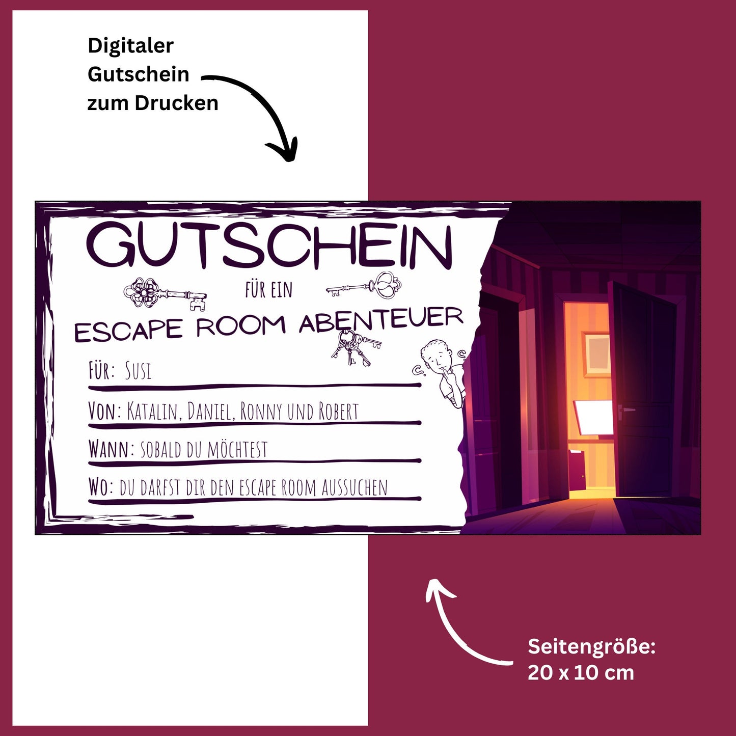 Gutschein - Escape Room Geschenkgutschein - eCARD4you