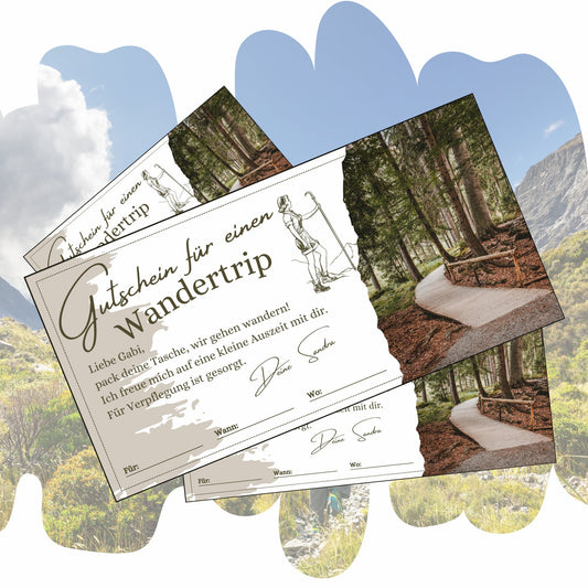 Gutschein - Wandern Wandertrip Ausflug Geschenkgutschein - eCARD4you