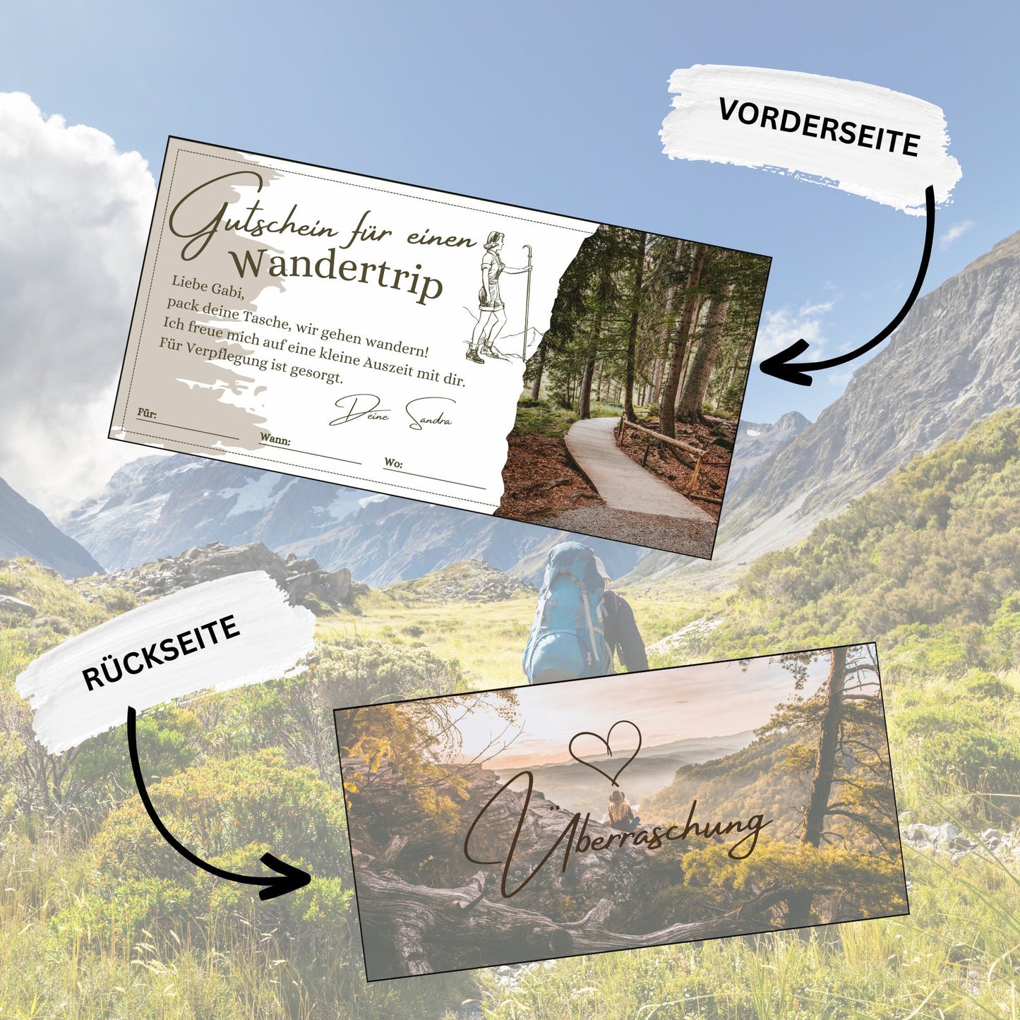 Gutschein - Wandern Wandertrip Ausflug Geschenkgutschein - eCARD4you