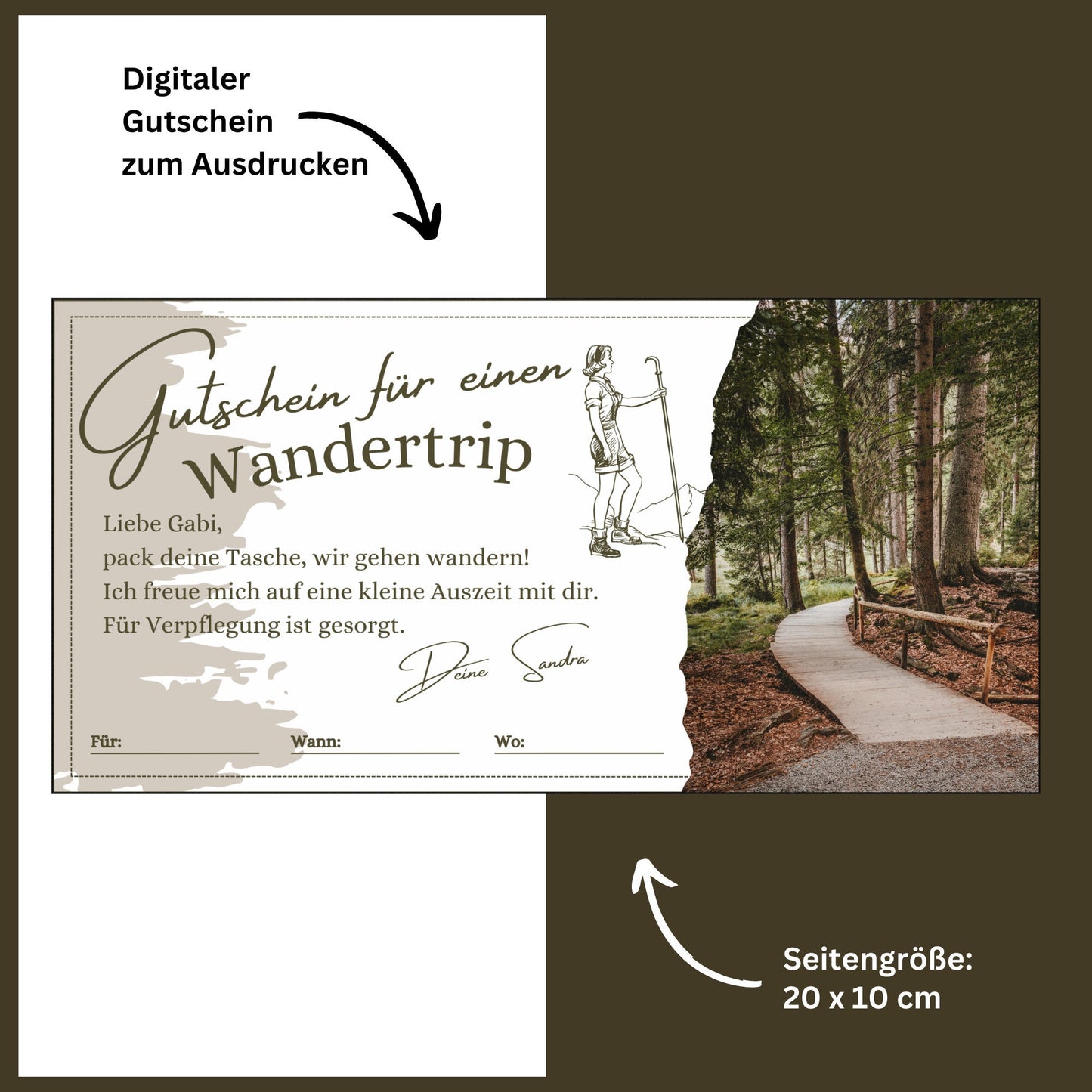 Gutschein - Wandern Wandertrip Ausflug Geschenkgutschein - eCARD4you
