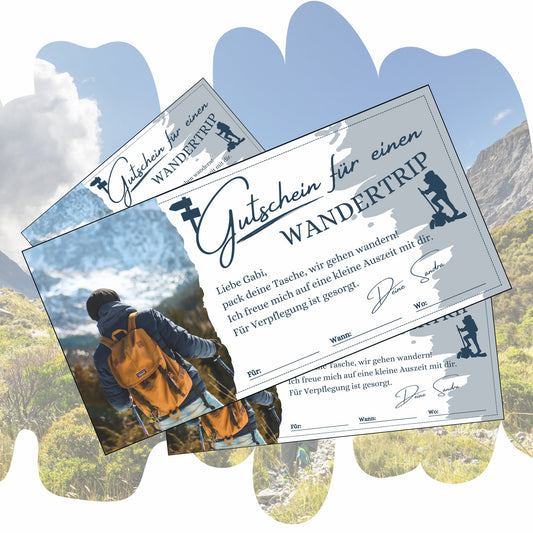 Gutschein - Wandern Wandertrip Ausflug Geschenkgutschein - eCARD4you