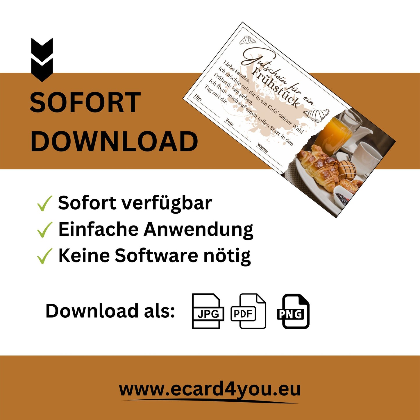 Gutschein - Frühstück Brunch Geschenkgutschein - eCARD4you