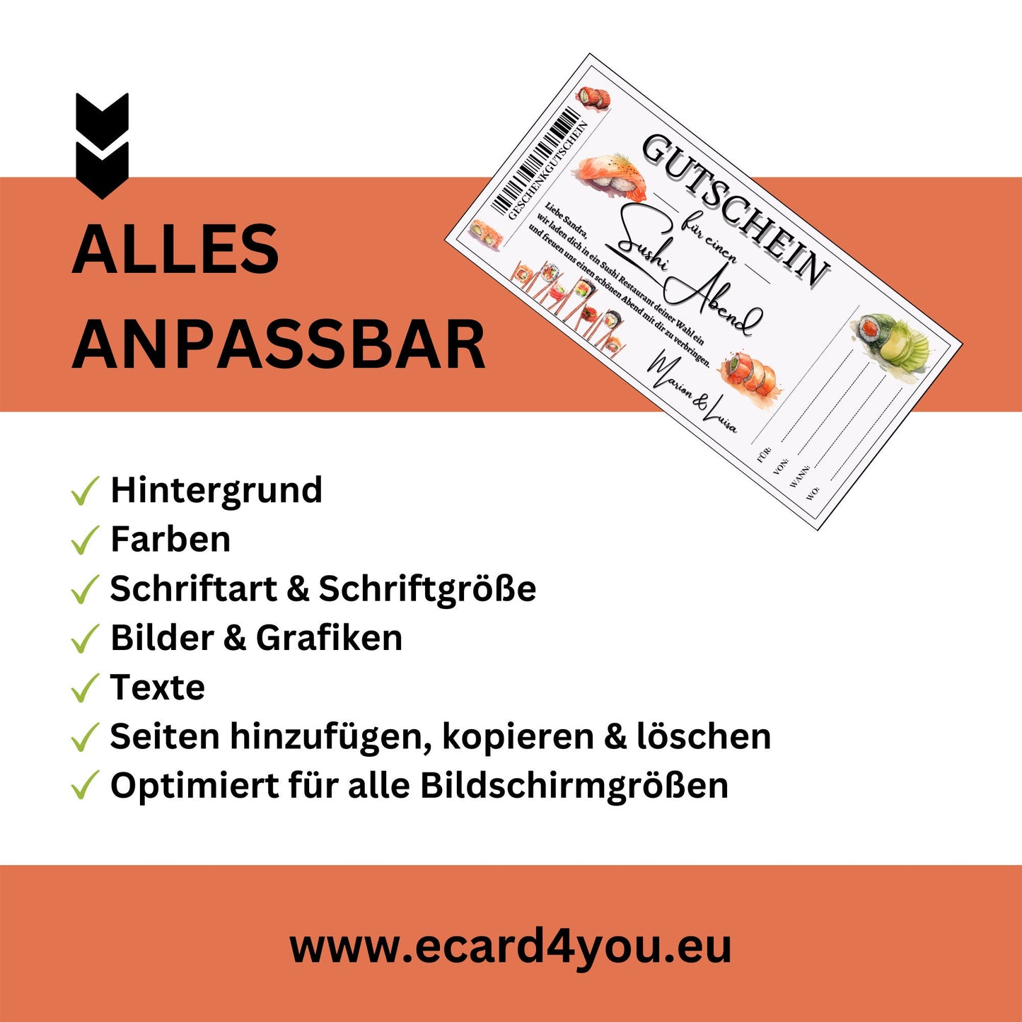 Gutschein - Sushi Essen Geschenkgutschein - eCARD4you