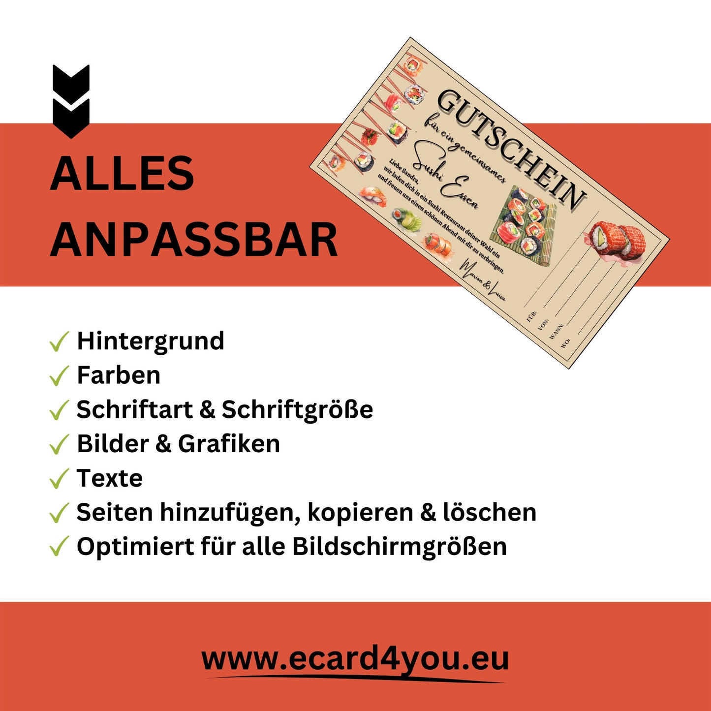 Gutschein - Sushi Essen Geschenkgutschein - eCARD4you