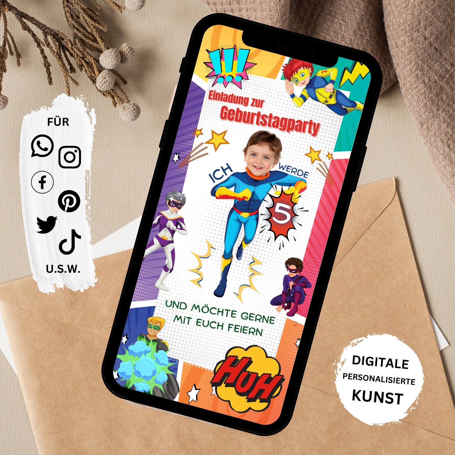 eCARD - Superhelden Einladung Kindergeburtstag - eCARD4you
