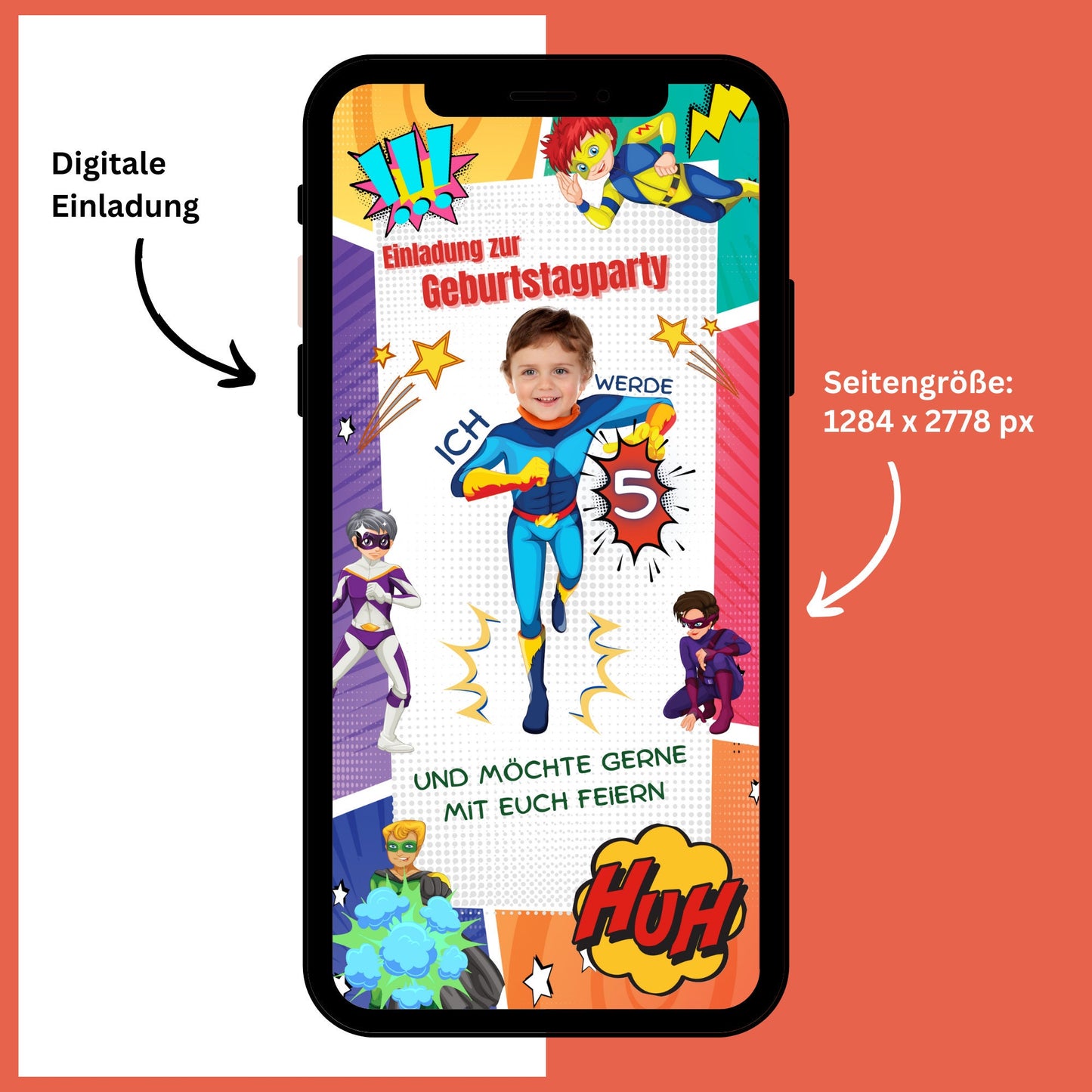 eCARD - Superhelden Einladung Kindergeburtstag - eCARD4you
