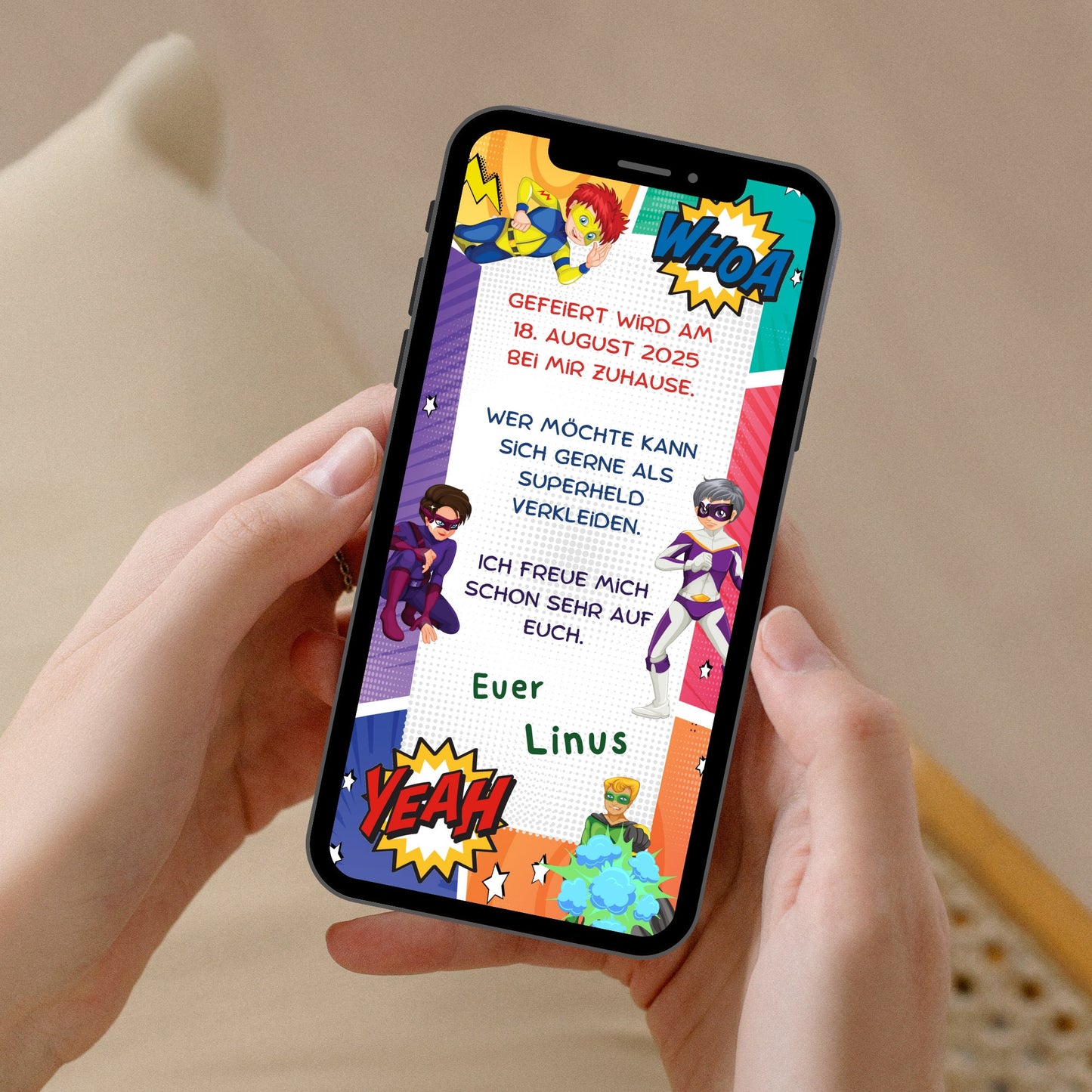 eCARD - Superhelden Einladung Kindergeburtstag - eCARD4you