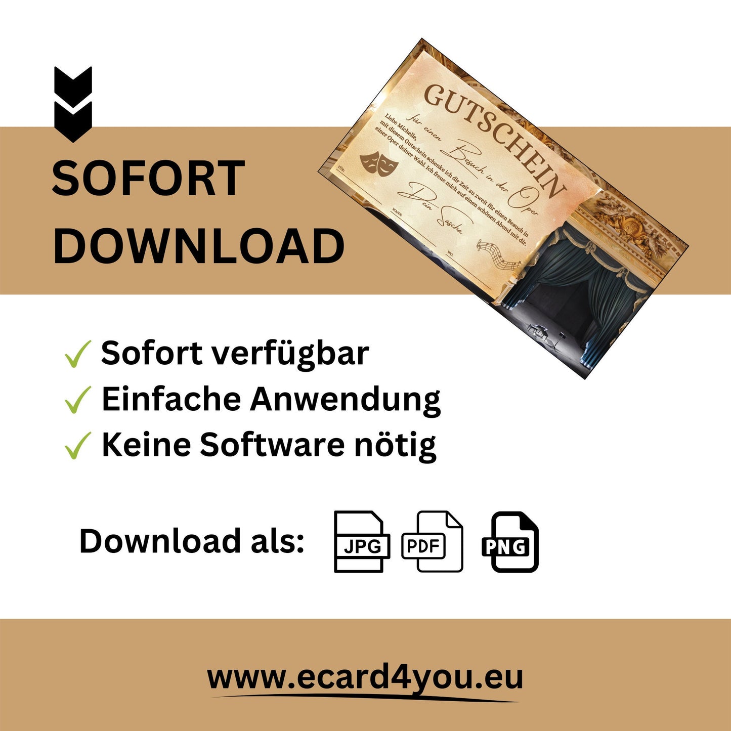 Gutschein - Oper Konzert Theaterbesuch Geschenkgutschein - eCARD4you