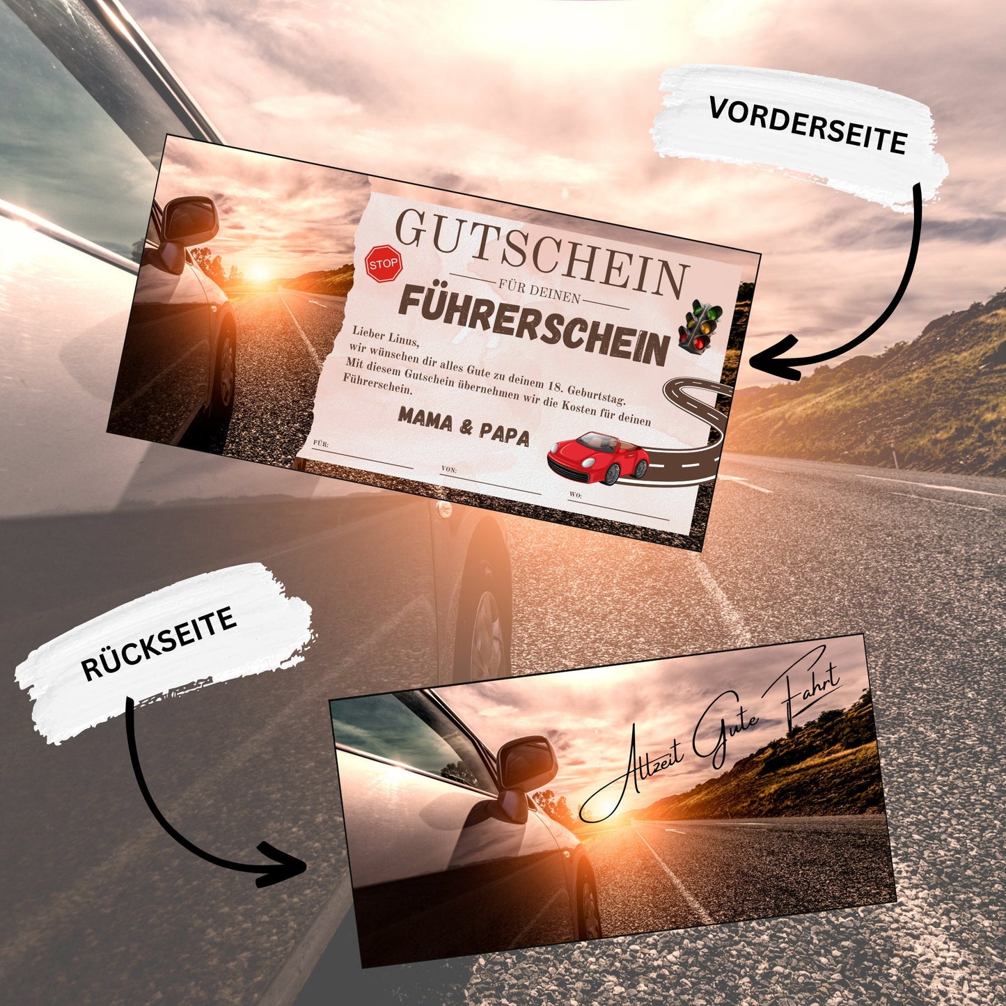 Gutschein - Führerschein Fahrstunden PKW Geschenkgutschein - eCARD4you