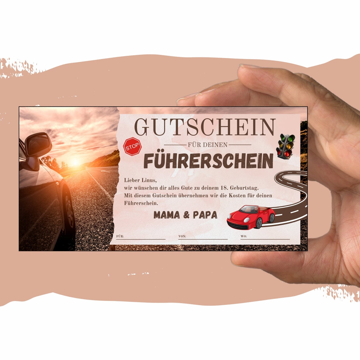 Gutschein - Führerschein Fahrstunden PKW Geschenkgutschein - eCARD4you