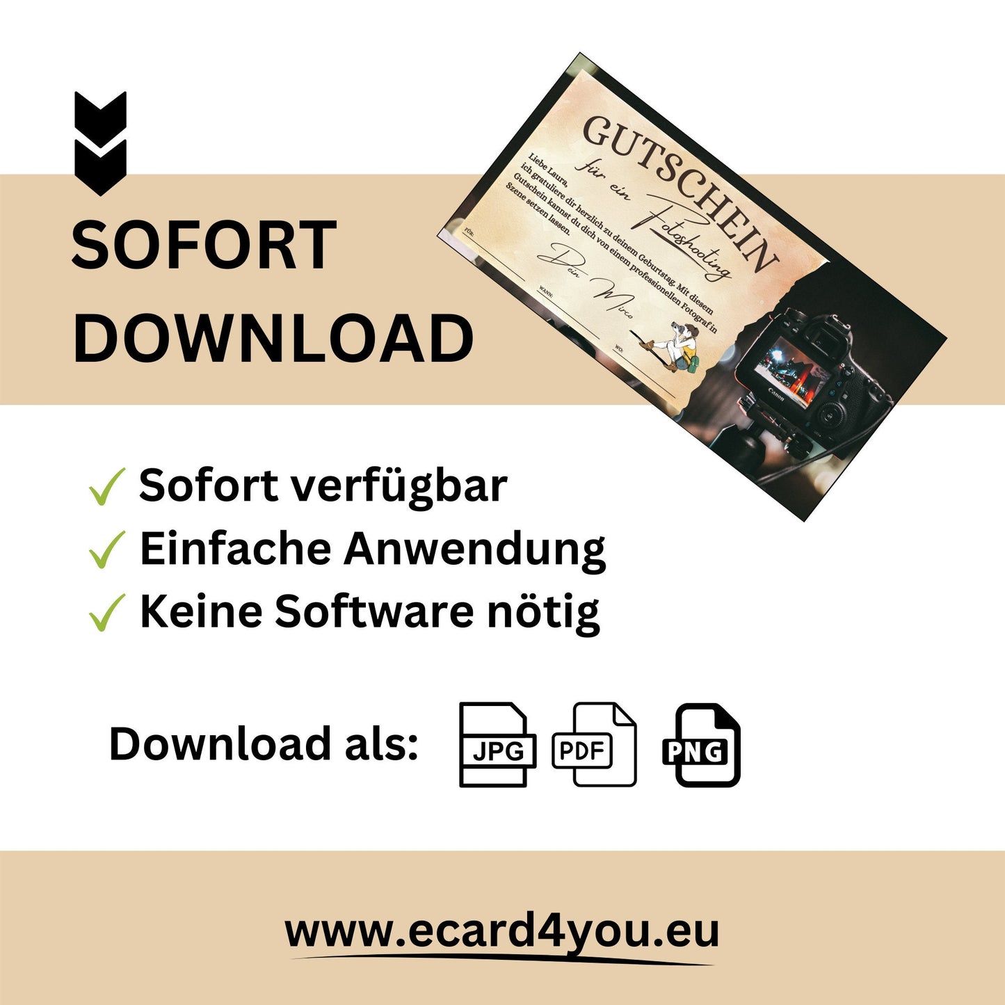 Gutschein - Fotoshooting Geschenkgutschein Geburtstag - eCARD4you