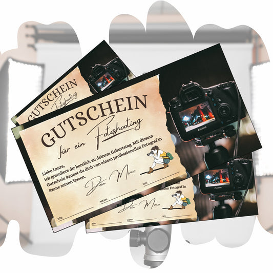 Gutschein - Fotoshooting Geschenkgutschein Geburtstag - eCARD4you