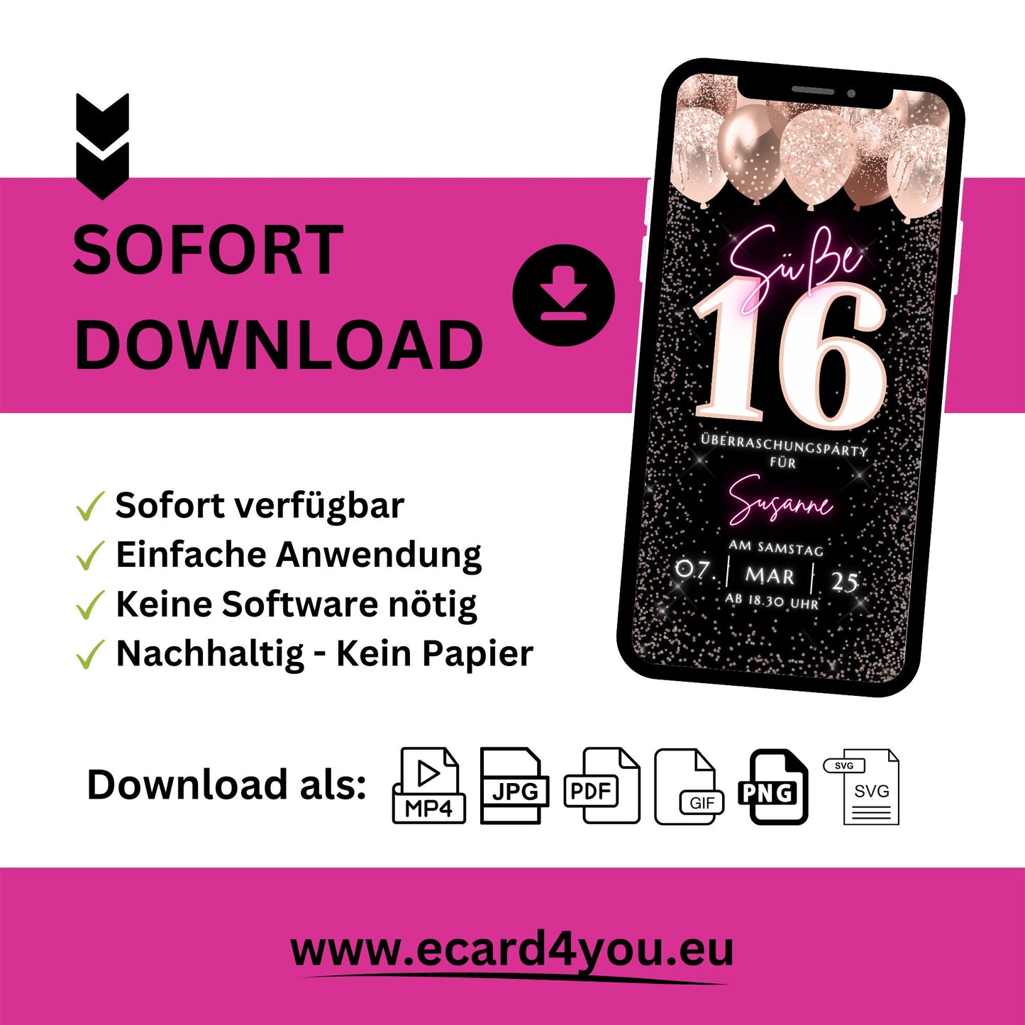 eCARD - Animierte Einladungskarte Geburtstag - eCARD4you