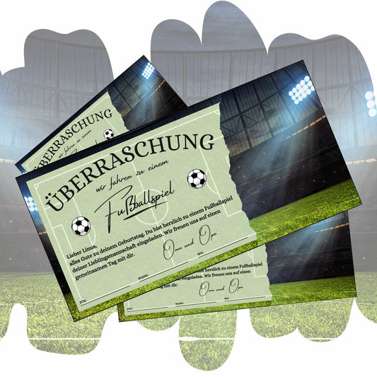 Gutschein - Stadion Besuch Fußballspiel Geschenkgutschein - eCARD4you