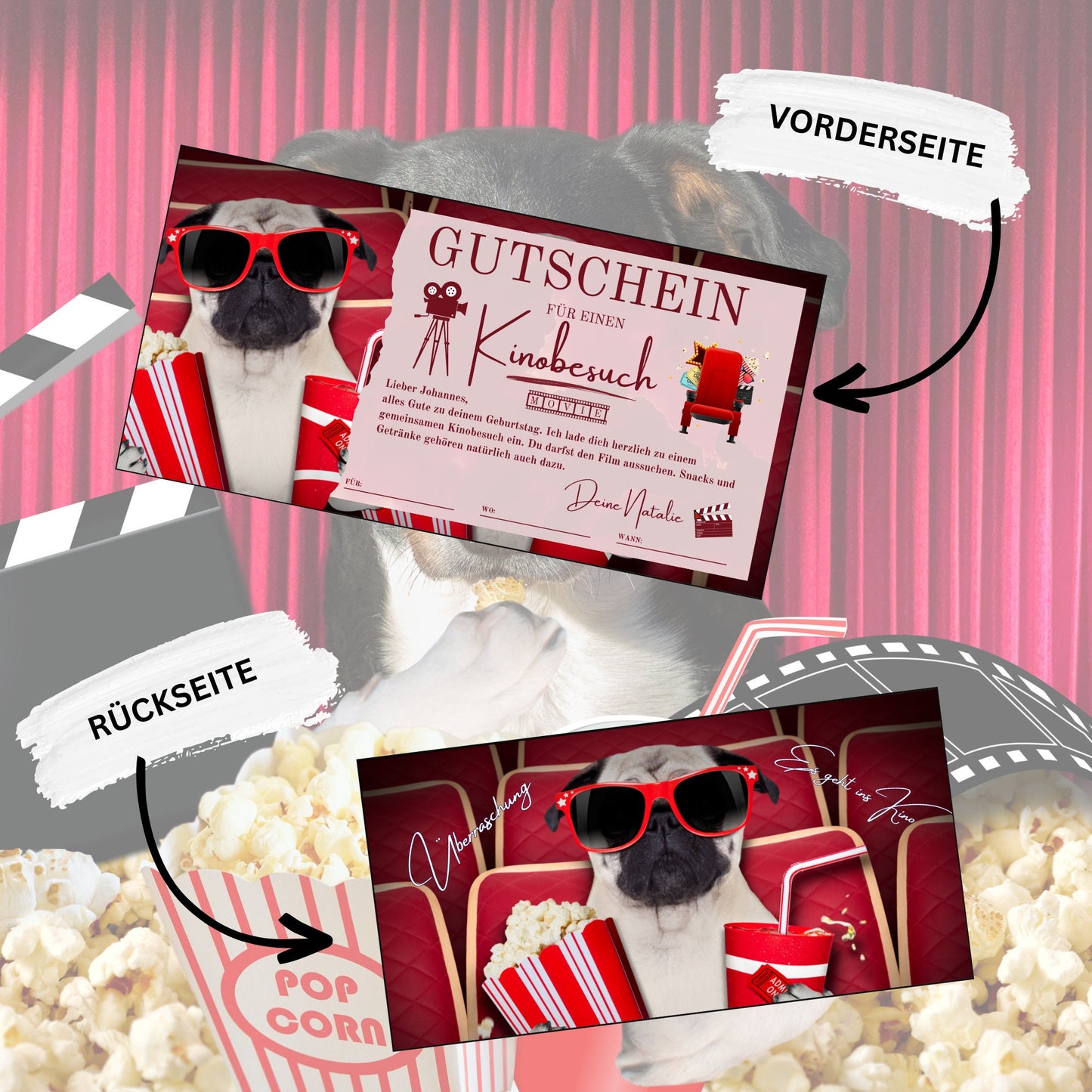 Gutschein - Kinobesuch Geschenkgutschein Geburtstag - eCARD4you