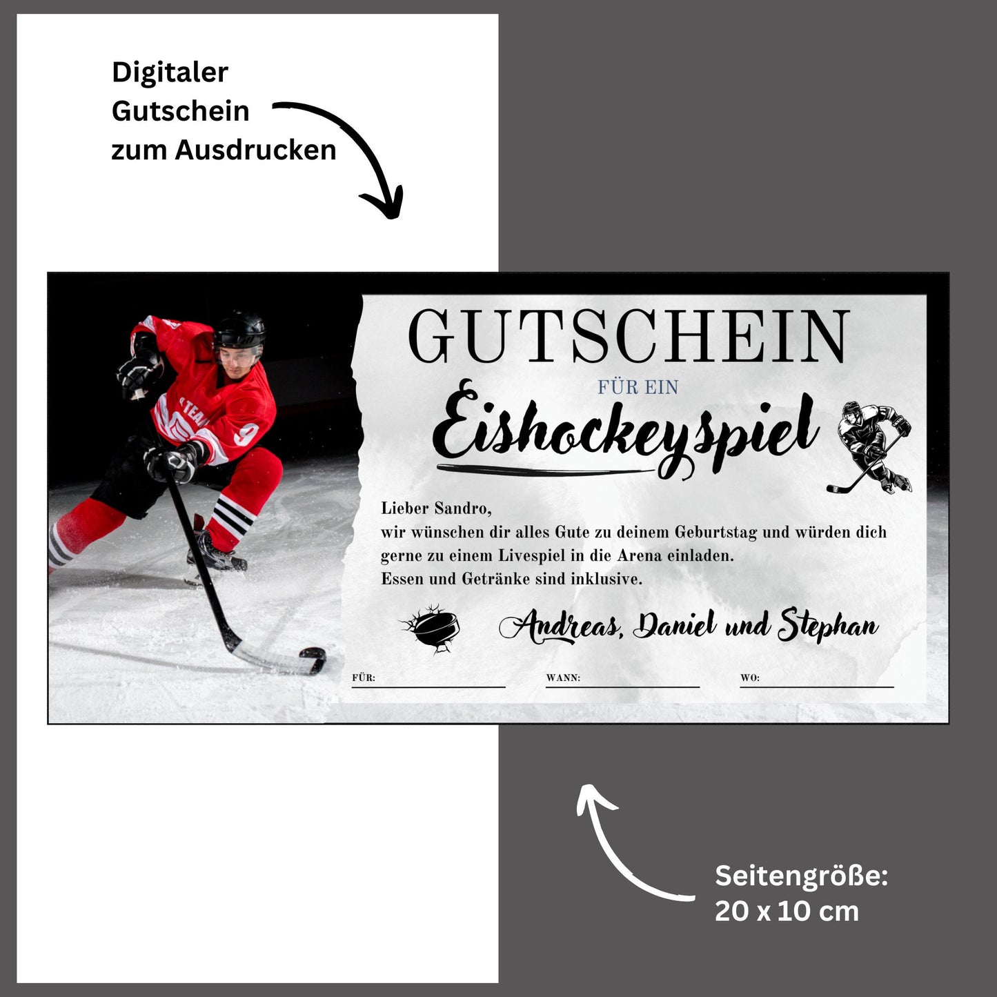 Gutschein - Eishockey Spiel Erlebnisgutschein - eCARD4you