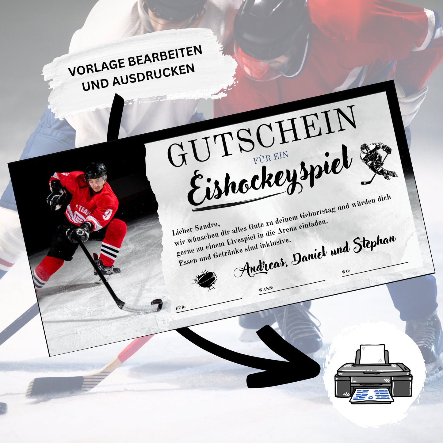 Gutschein - Eishockey Spiel Erlebnisgutschein - eCARD4you