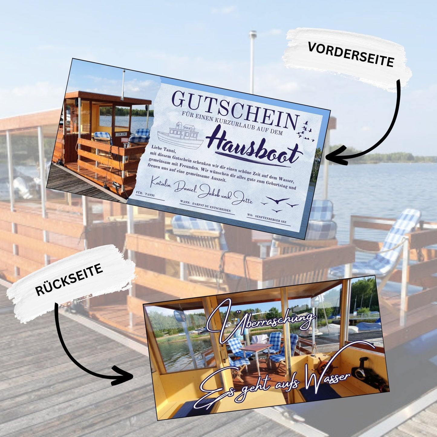 Gutschein - Hausboot Bootstour Geschenkidee - eCARD4you