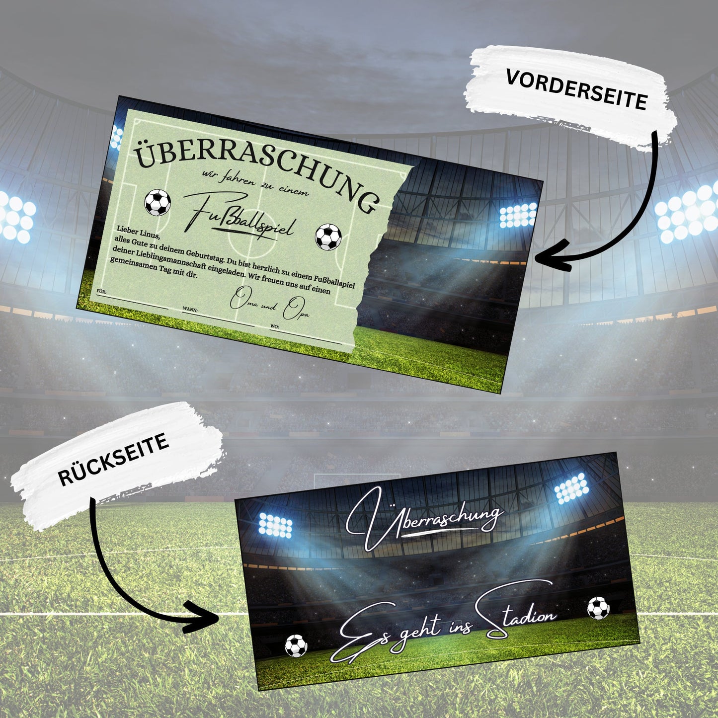 Gutschein - Stadion Besuch Fußballspiel Geschenkgutschein - eCARD4you