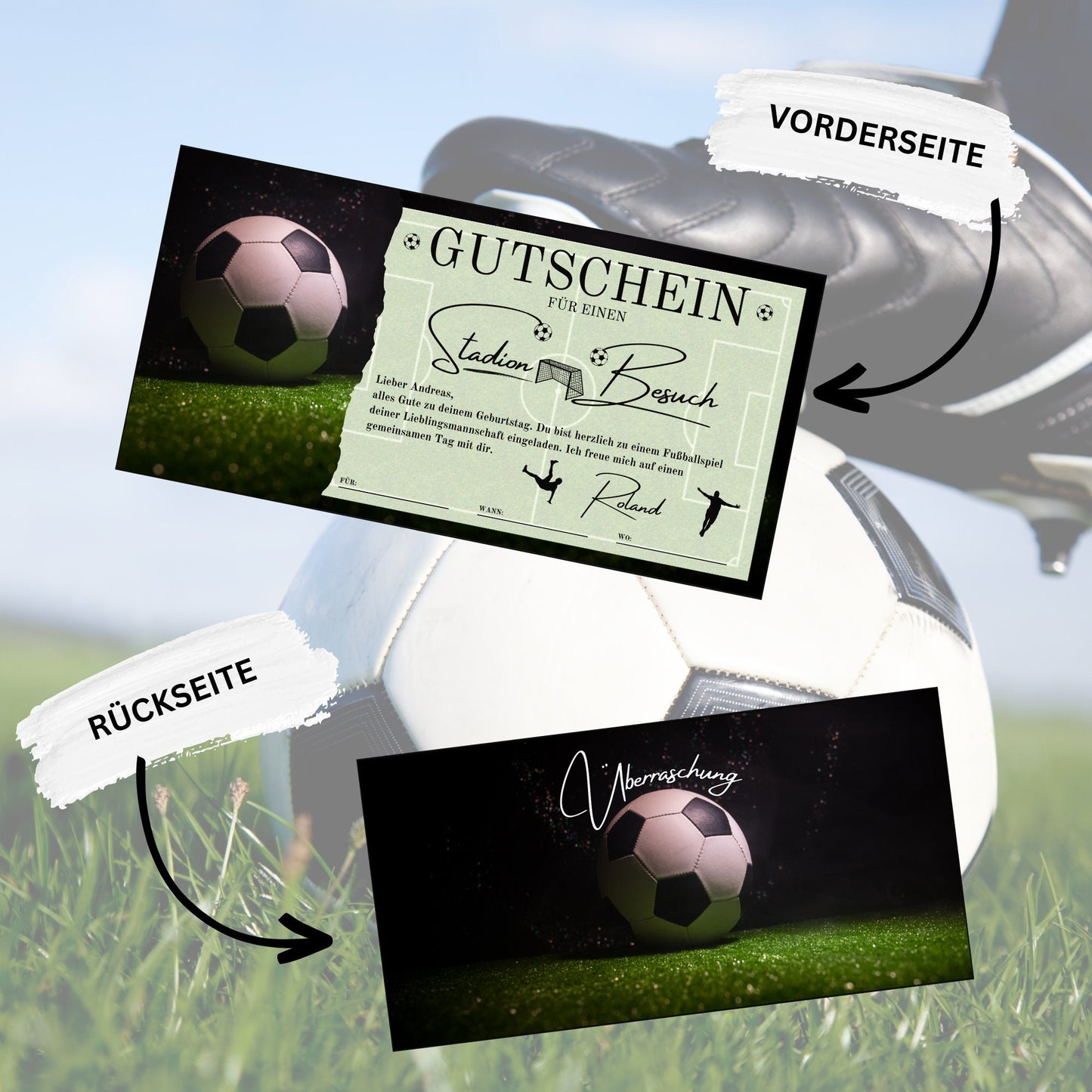 Gutschein - Stadion Besuch Fußballspiel Geschenkgutschein - eCARD4you