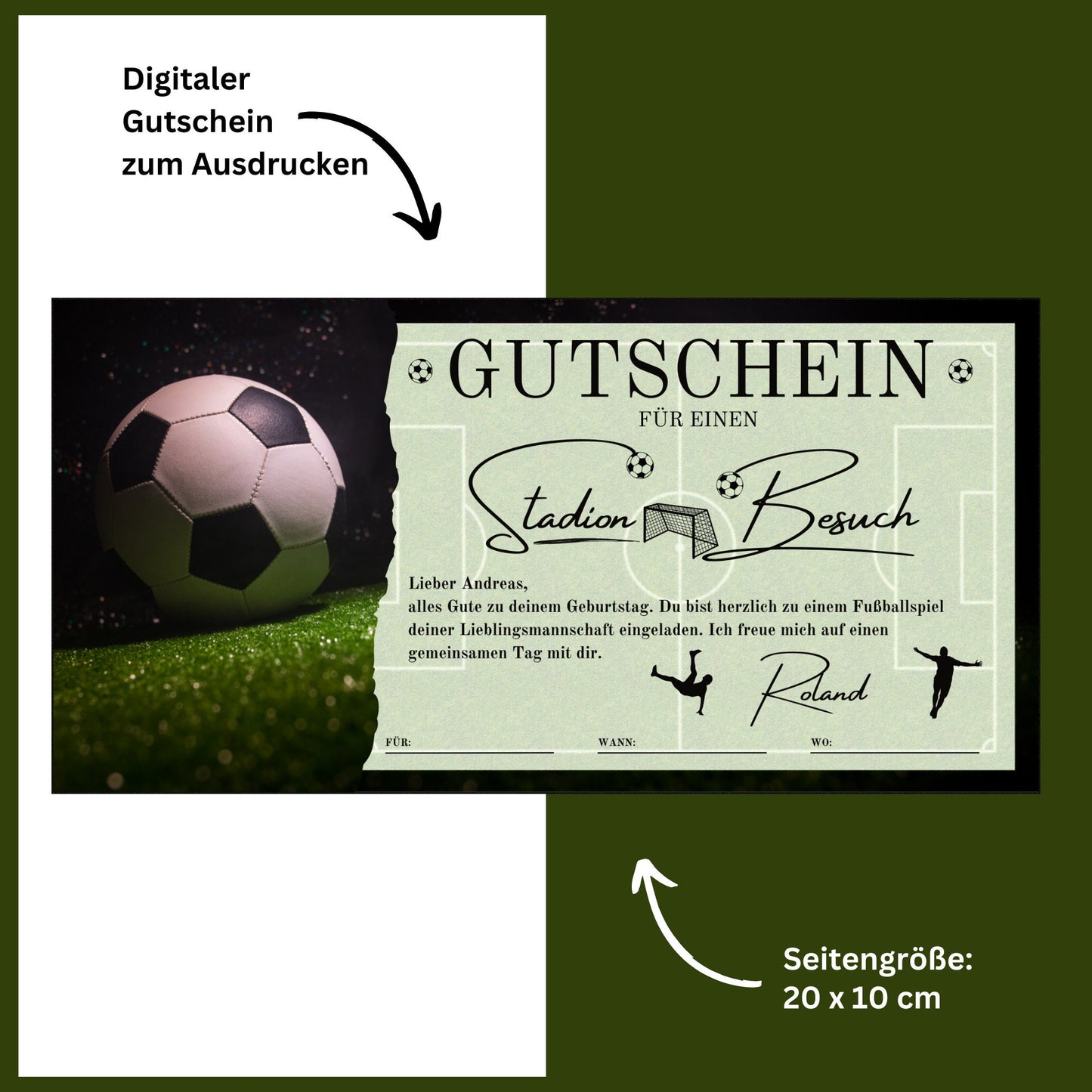 Gutschein - Stadion Besuch Fußballspiel Geschenkgutschein - eCARD4you