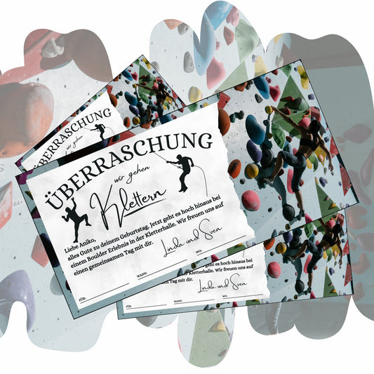 Gutschein - Kletterhalle Kletterwand Geschenkgutschein - eCARD4you