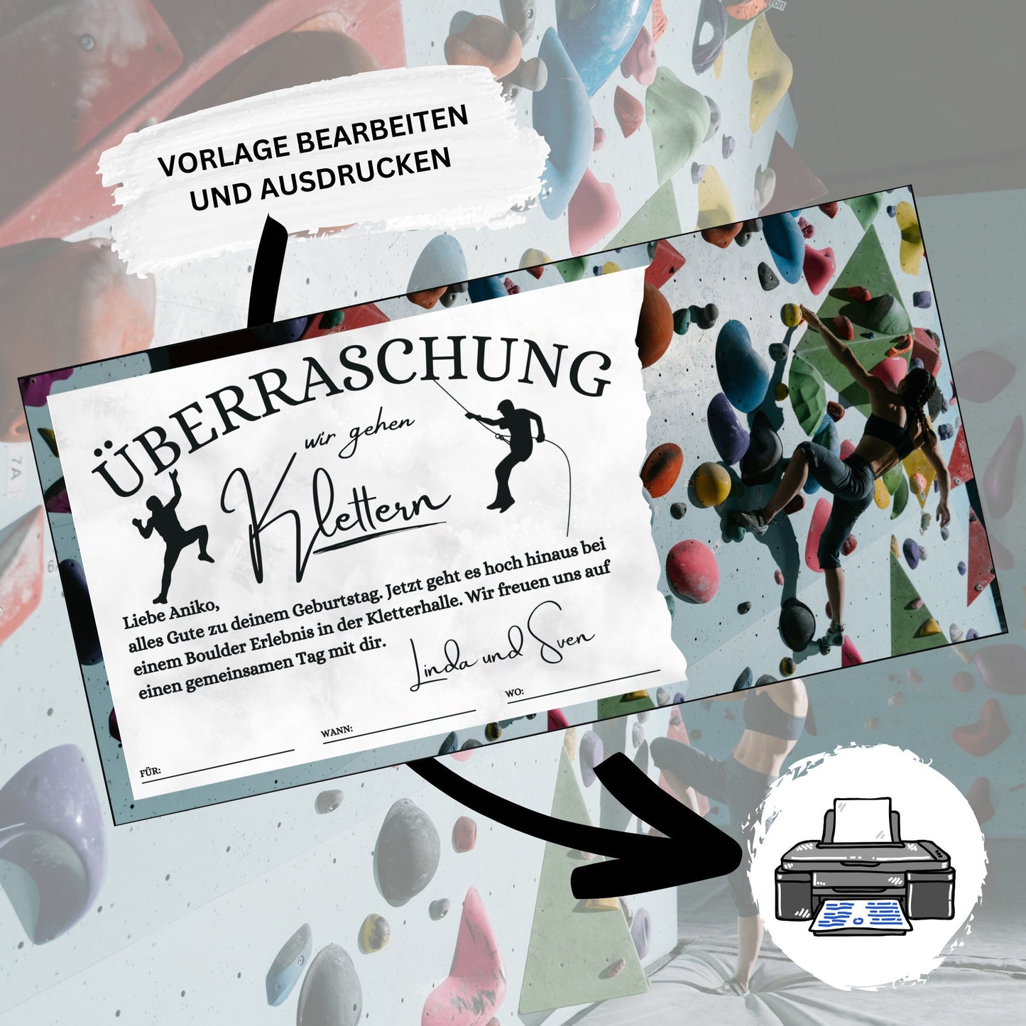 Gutschein - Kletterhalle Kletterwand Geschenkgutschein - eCARD4you