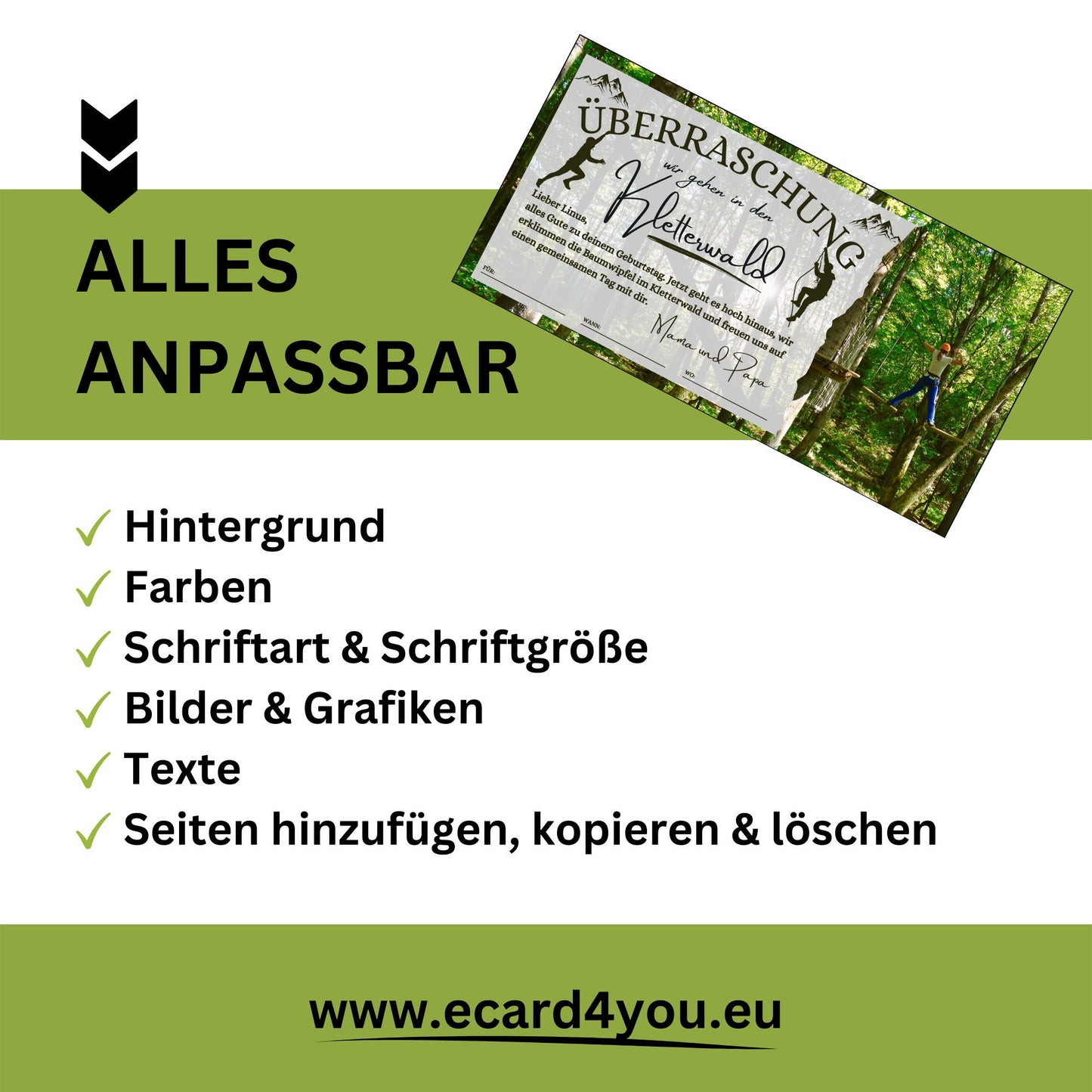 Gutschein - Kletterwald Kletterpark Erlebnisgutscheinkarte